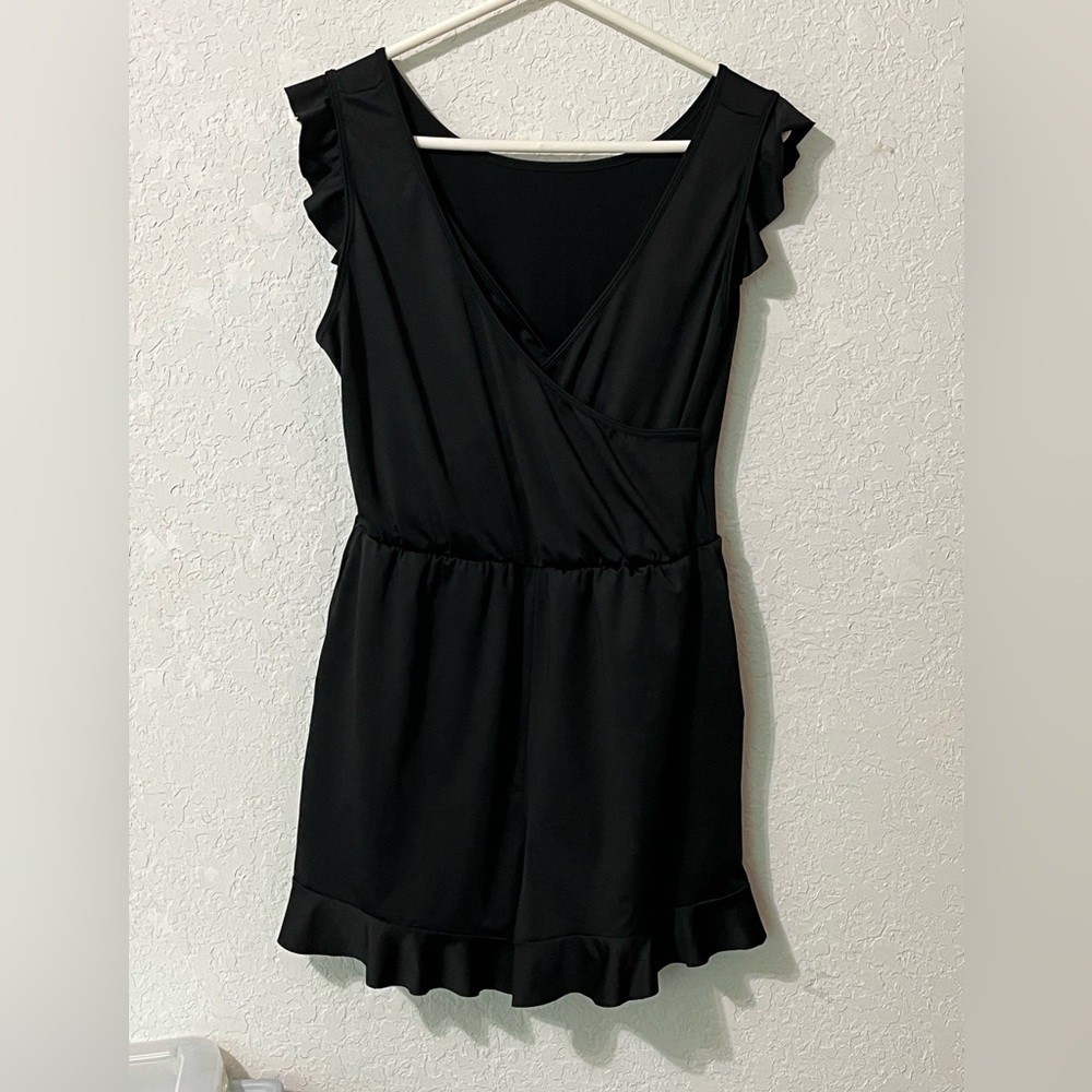 Swimsuit Black Romper One Piece With Pockets•No Padding •Women’s Size XL